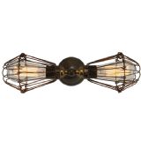 Twin Antique Brass Jailhouse Wall Light